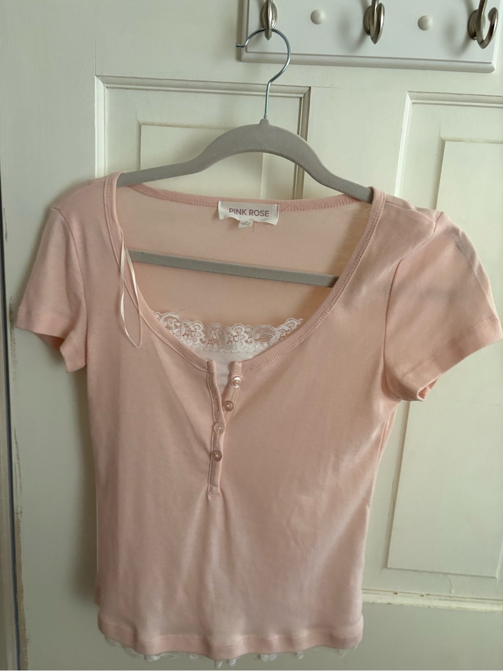 Pink Rose Light Blush Scoop Neck Top